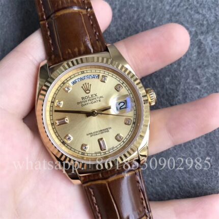 Rolex Daydate Mens Watch 36mm CAL.2813 Movement Automatic Mechanical Stainless Steel Watches - Image 3