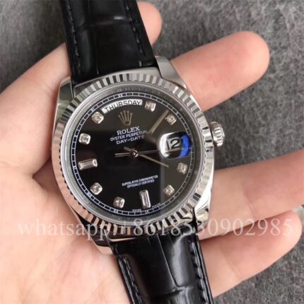 Rolex Daydate Mens Watch 36mm CAL.2813 Movement Automatic Mechanical Stainless Steel Watches - Image 3