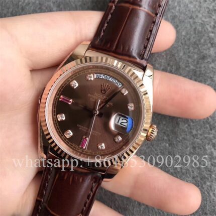 Rolex Daydate Mens Watch 36mm CAL.2813 Movement Automatic Mechanical Stainless Steel Watches - Image 4