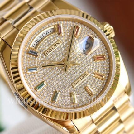 Rolex Daydate Mens Watch 36mm CAL.2836 Movement Automatic Mechanical Stainless Steel Watches - Image 4