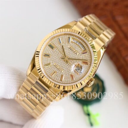 Rolex Daydate Mens Watch 36mm CAL.2836 Movement Automatic Mechanical Stainless Steel Watches - Image 3