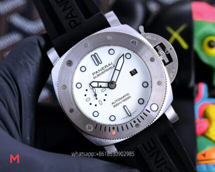 Panerai Submersible Mens Watch 44mm Mechanical Movement Stainless Steel Watches - Image 5
