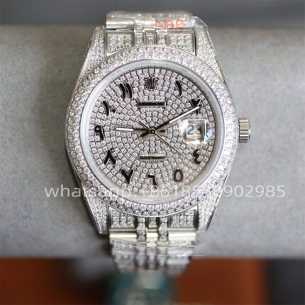 Rolex Datejust Full Diamond Mens Watch 41mm Shanghai Movement Automatic Mechanical Stainless Steel Watches
