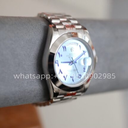 Rolex Day Date Arabic Dial Mens Watch 40mm 2813 Movement Automatic Mechanical Stainless Steel Watches - Image 3