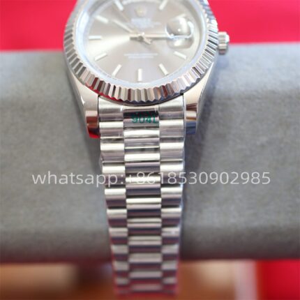 Rolex Day Date Grey Dial Mens Watch 40mm 2813 Movement Automatic Mechanical Stainless Steel Watches - Image 3