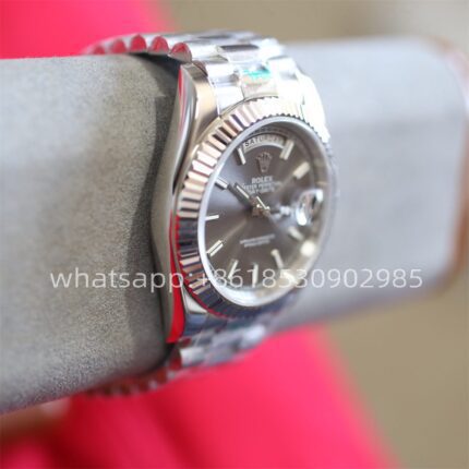 Rolex Day Date Grey Dial Mens Watch 40mm 2813 Movement Automatic Mechanical Stainless Steel Watches - Image 5