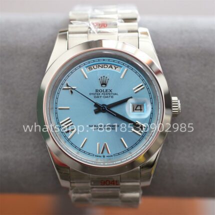 Rolex Day Date Ice Blue Mens Watch 40mm 2813 Movement Automatic Mechanical Stainless Steel Watches