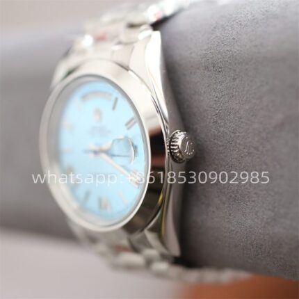 Rolex Day Date Ice Blue Mens Watch 40mm 2813 Movement Automatic Mechanical Stainless Steel Watches - Image 3