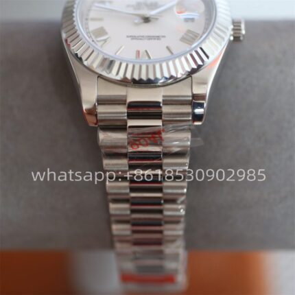 Rolex Day Date White Dial Mens Watch 40mm 2813 Movement Automatic Mechanical Stainless Steel Watches - Image 3