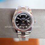 Rolex Day Date Black Dial Mens Watch 40mm 2813 Movement Automatic Mechanical Stainless Steel Watches