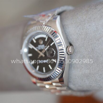 Rolex Day Date Black Dial Mens Watch 40mm 2813 Movement Automatic Mechanical Stainless Steel Watches - Image 4