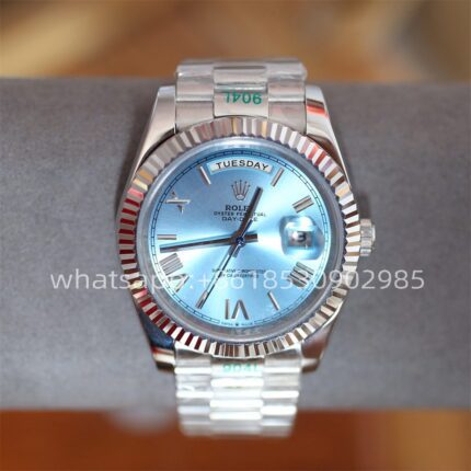 Rolex Day Date Ice Blue Mens Watch 40mm 2813 Movement Automatic Mechanical Stainless Steel Watches