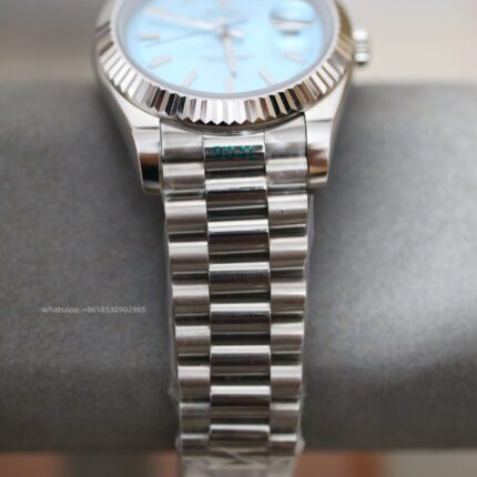 Rolex Day Date Ice Blue Mens Watch 40mm 2813 Movement Automatic Mechanical Stainless Steel Watches - Image 3