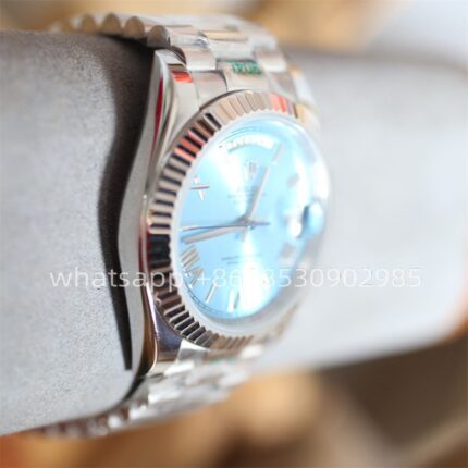 Rolex Day Date Ice Blue Mens Watch 40mm 2813 Movement Automatic Mechanical Stainless Steel Watches - Image 5