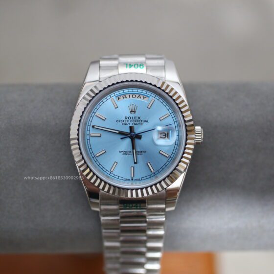 Rolex Day Date Ice Blue Mens Watch 40mm 2813 Movement Automatic Mechanical Stainless Steel Watches