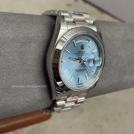 Rolex Day Date Ice Blue Mens Watch 40mm 2813 Movement Automatic Mechanical Stainless Steel Watches - Image 4