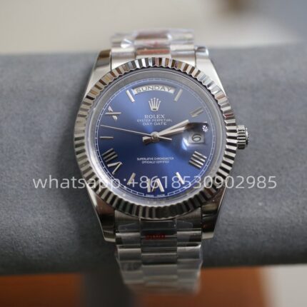 Rolex Day Date Blue Dial Mens Watch 40mm 2813 Movement Automatic Mechanical Stainless Steel Watches