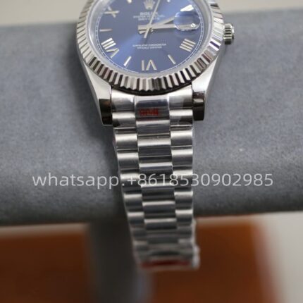 Rolex Day Date Blue Dial Mens Watch 40mm 2813 Movement Automatic Mechanical Stainless Steel Watches - Image 5
