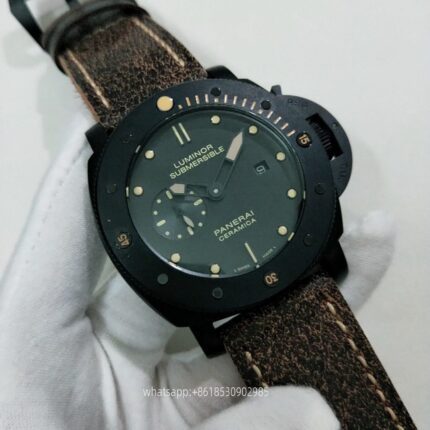Panerai Submersible Mens Watch 47mm Automatic Mechanical Movement Stainless Steel Watches - Image 4