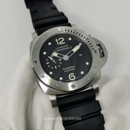 Panerai Submersible Mens Watch 47mm Automatic Mechanical Movement Stainless Steel Watches - Image 3