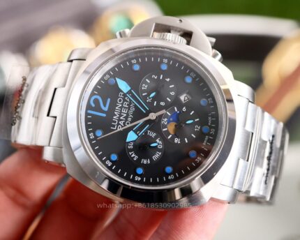 Panerai Luminor Mens Watch 44mm Cal.9100 Automatic Mechanical Movement Stainless Steel Watches - Image 6