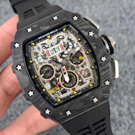 Richard Mille Mens Watch 50x40mm Automatic Mechanical Movement Stainless Steel Watches - Image 4